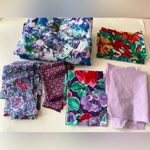 Quilting Fabrics Lot Sewing Material Crafting 4 Yards Tie Dye Purple Blue Green